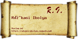 Rékasi Ibolya névjegykártya